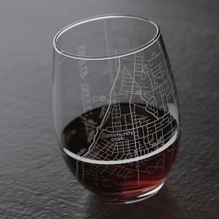 Well Told - Wholesale Wine Glass - Fairhope AL Map Stemless Wine Glass