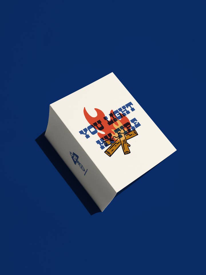 Carte de vœux de feu de camp "Tu allumes mon feu" pour la vente par Good Time Goods