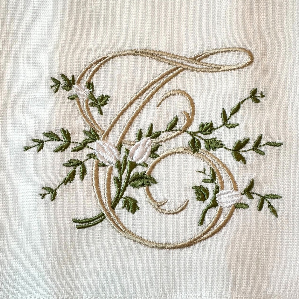 Arte Italica & Crown Linen Designs – Großhandel Geschirrtücher – Florales Monogramm-Handtuch - Neu16