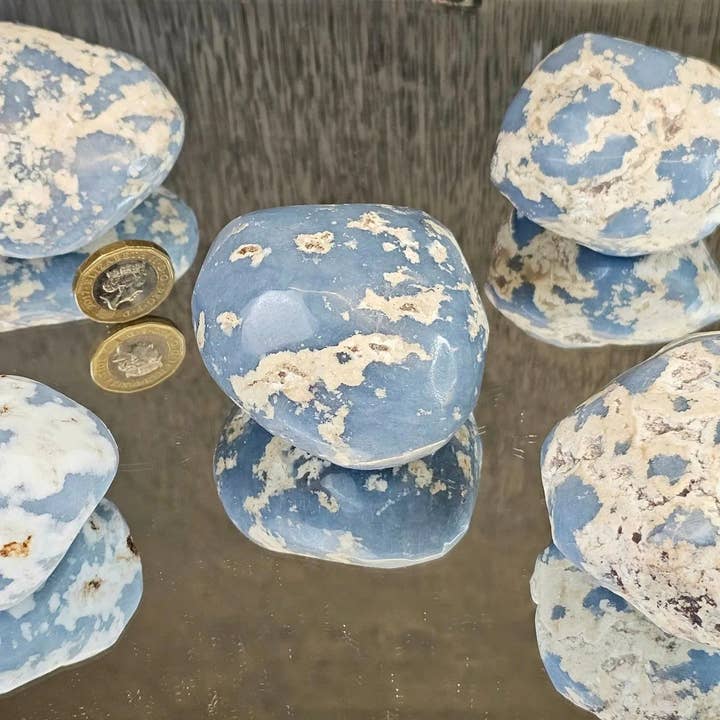 Angelite Crystal - Angel Clouds 1KG Raw Batch for wholesale by Distinction Crystals