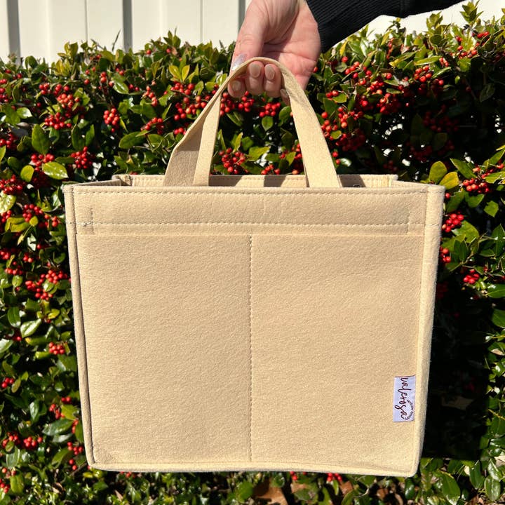 Valerosa - Wholesale Tote Bag - Women's - Cream Felt Bag Organizer