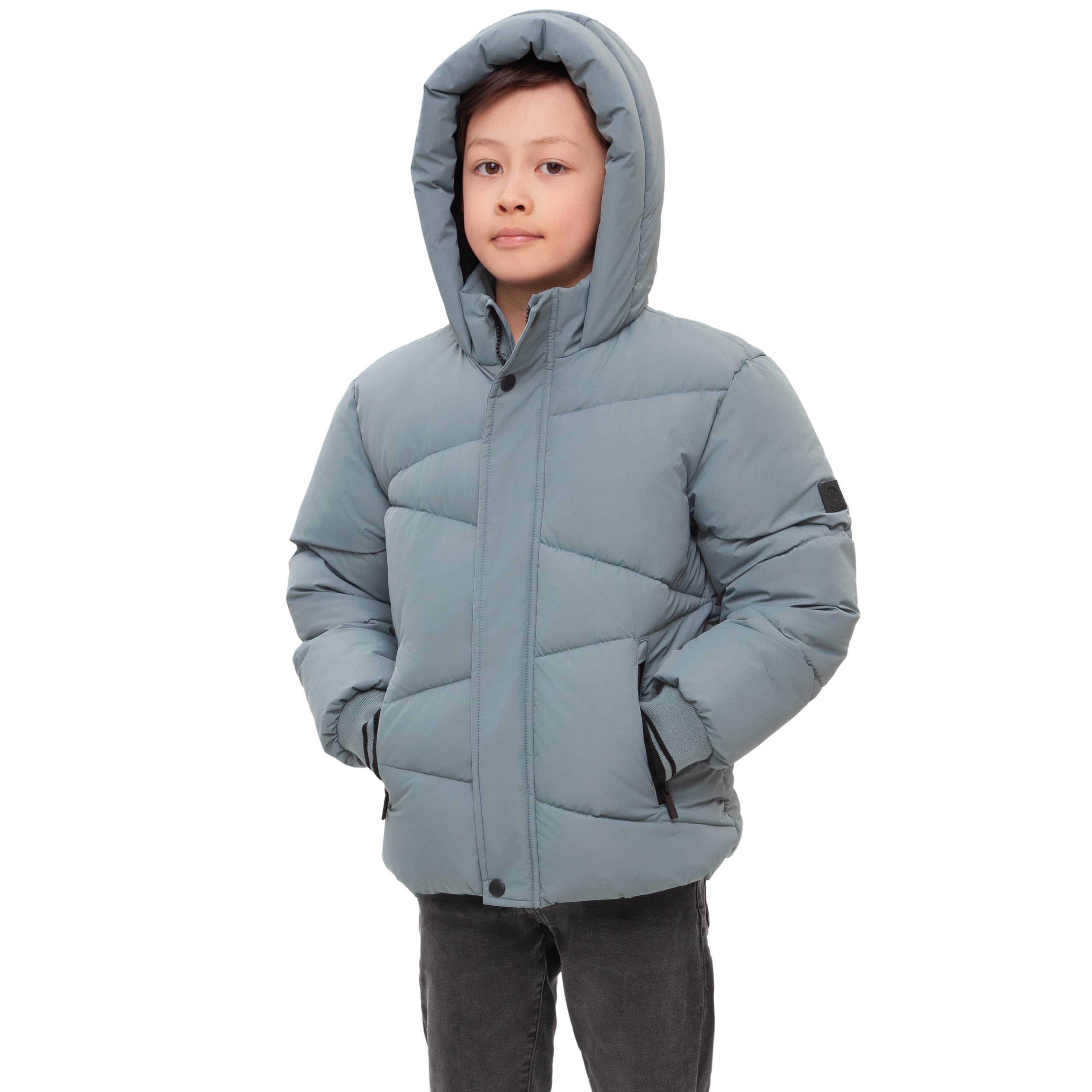Rokka & Rolla - Wholesale Puffer Jacket - Kids - Boys' Grid Winter Coat Kids' Fleece Lined Jacket3