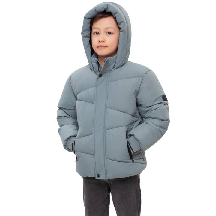 Rokka & Rolla - Wholesale Puffer Jacket - Kids - Boys' Grid Winter Coat Kids' Fleece Lined Jacket3