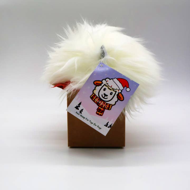 Herders Choice Chews - Wholesale Pet Chew Toy - Dog - Furbul Real Sheep Fur Cuddle Ball for Dogs 12