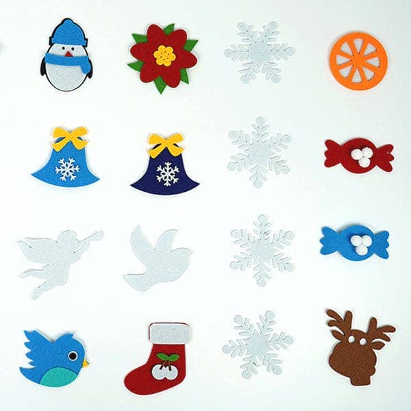 Showcase - Wholesale Christmas Decoration - FunkyFir DIY 63" Felt Christmas Tree Wall Hanging w/ LED Lights & Ornaments7