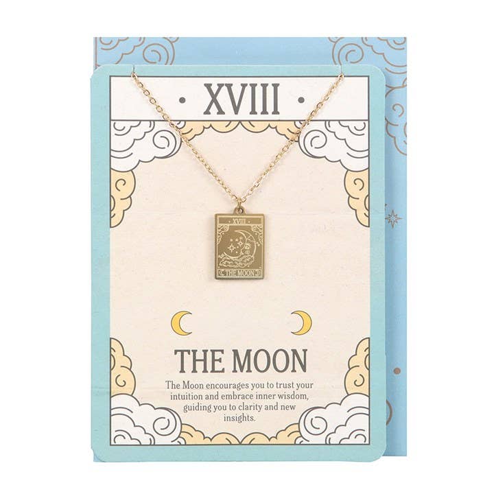 Something Different Wholesale – wholesale Everyday greeting card – The Moon Vintage Tarot Card Necklace on Greeting Card1