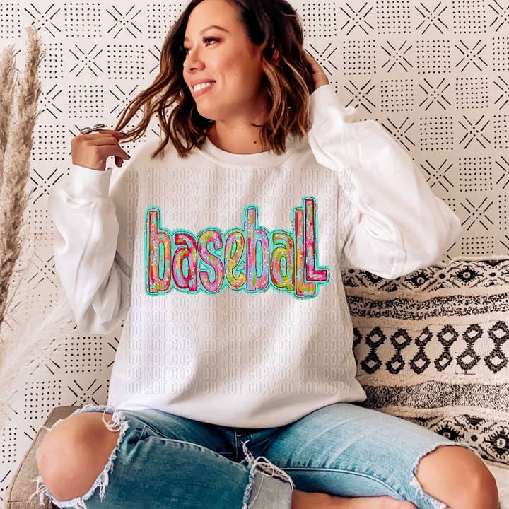 DTF-transfer van Silver Glitz Baseball voor wholesale door K and M Designs