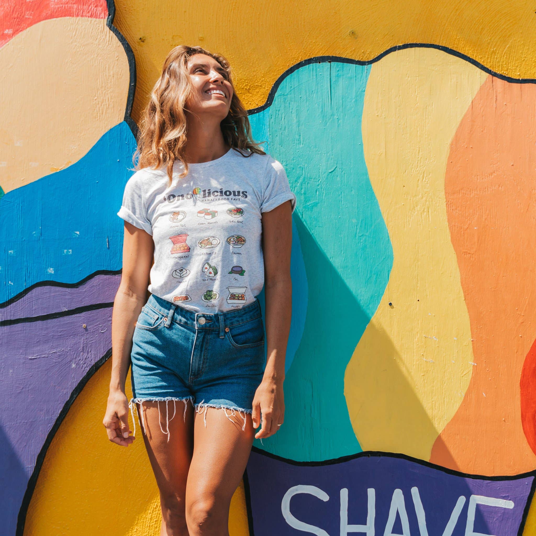 Aloha Lovely - Wholesale Screen Printed T-Shirt - Women's - Onolicious Hawaii Favorite Foods Tee2