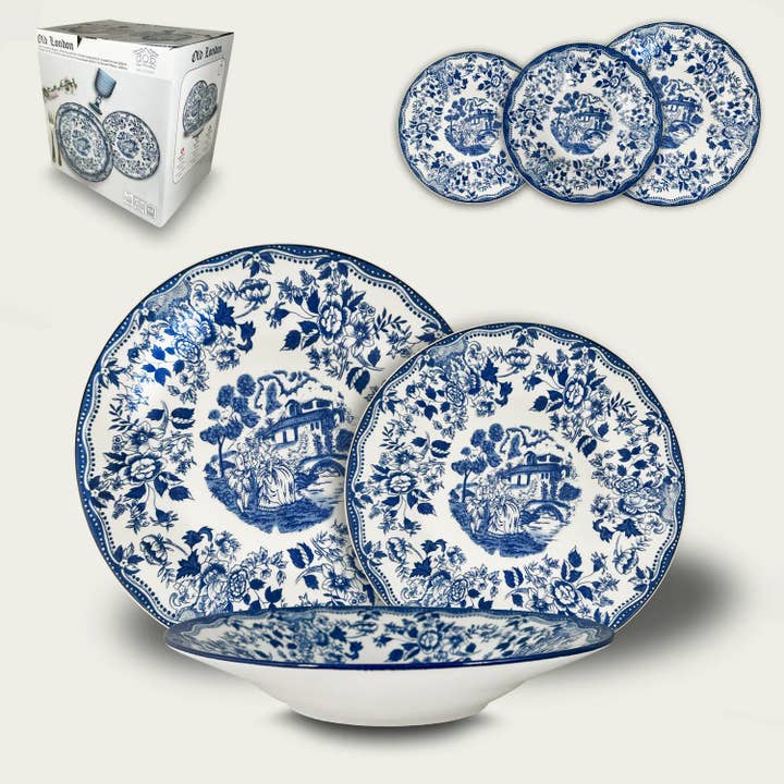 Set med 18 Old London Porslinstallrikar för wholesale av ARCA ITALY