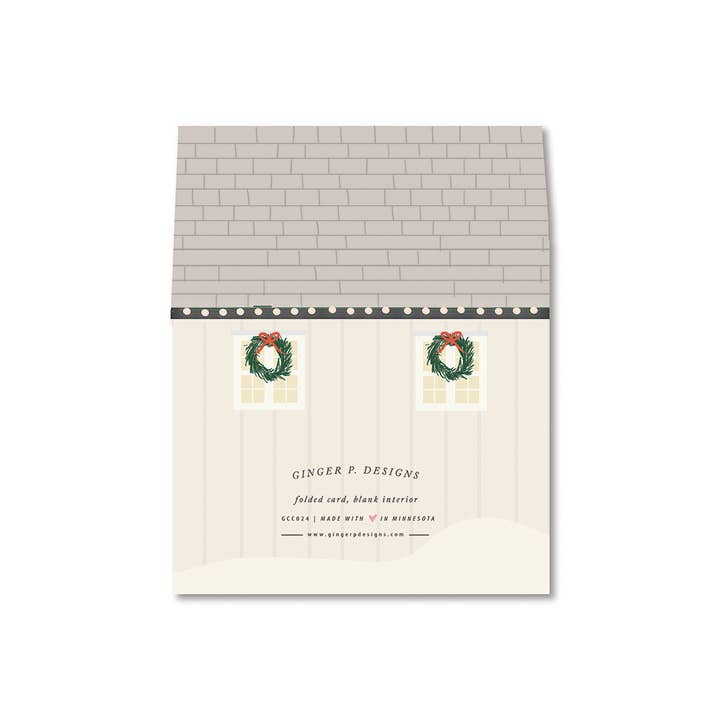 Ginger P. Designs - Wholesale Season's Greetings Card - Home for the Holidays die-cut Greeting Card1