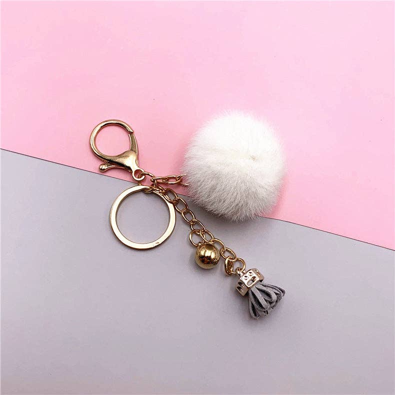 VividLux - Wholesale Keychain – Women's - Cute Fluffy Pom Pom Keychain Plush Bag Charm Bag Charm11