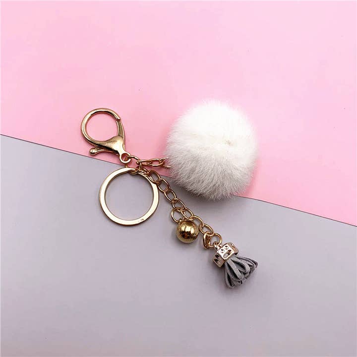 VividLux – wholesale Keychain – Women's – Cute Fluffy Pom Pom Keychain Plush Bag Charm Bag Charm11