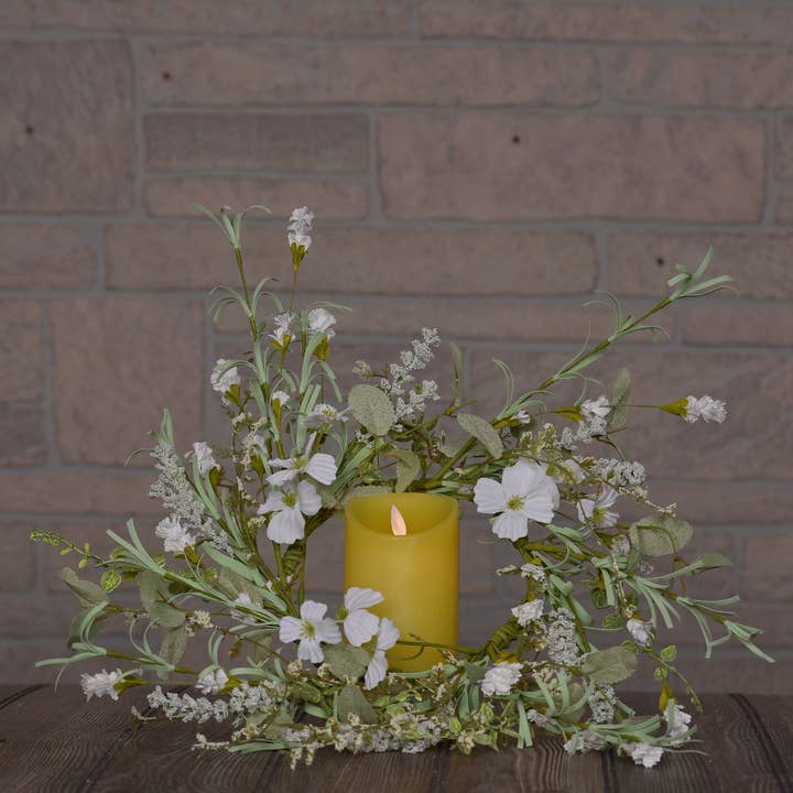 Wholesale Home Decor - Vente Couronne - Anneau de bougie Misty Morning 6,5 po