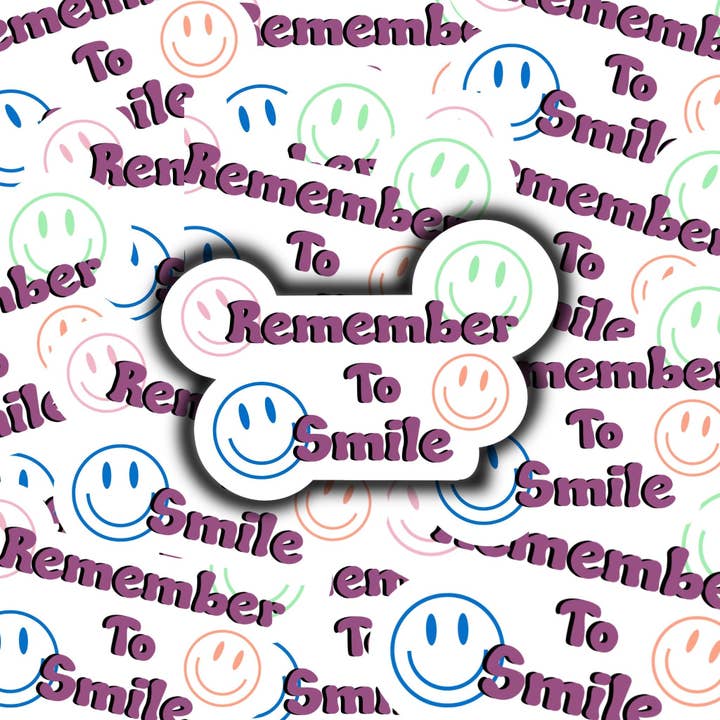 Remember To Smile Sticker, Motivational Stickers, Inspiring Stickers, Gifts for Her, Waterproof Stickers, Gifts for Best Friends, for wholesale by S and S Stickers