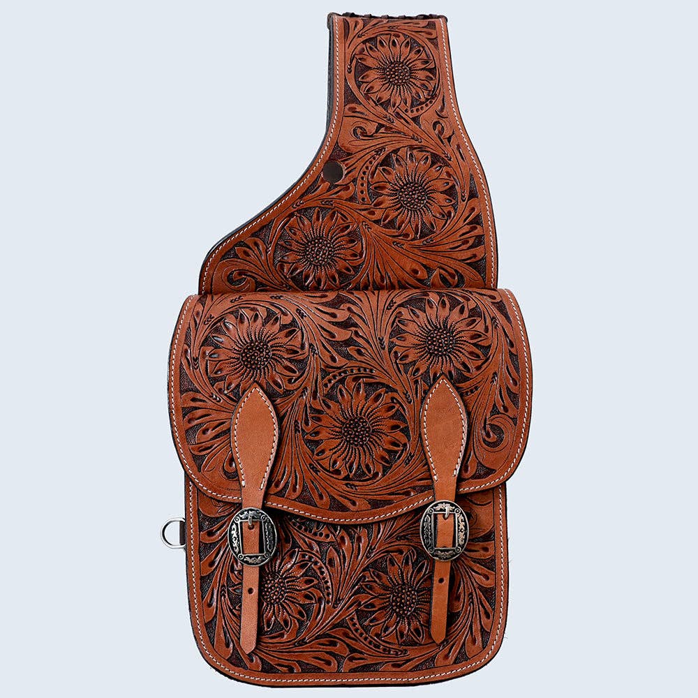 HILASON - Wholesale Horseback Riding Gear - HILASON Soft Leather Horse Saddle Bag Brown | Equestrian Western Adjustable Closure1
