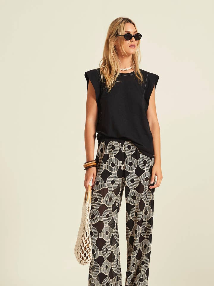 Iwira Embroidered Chiffon Pants for wholesale by OKY