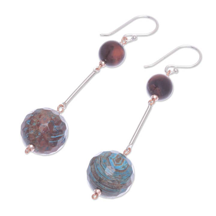 NOVICA - Wholesale Dangle Earrings - NOVICA Earthly Love Jasper and tiger's eye dangle earrings1