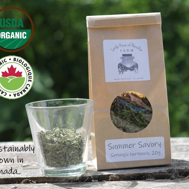 Salgados Biológicos de Verão, Satureja hortensis, Ervas Agrícolas Sustentáveis por atacado de Little Piece of Paradise Farm Inc.