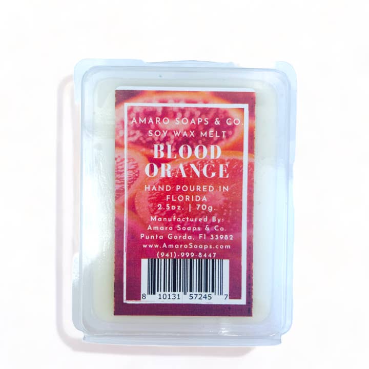 Blood Orange Soy Wax Melt for wholesale by Amaro Soaps & Co.