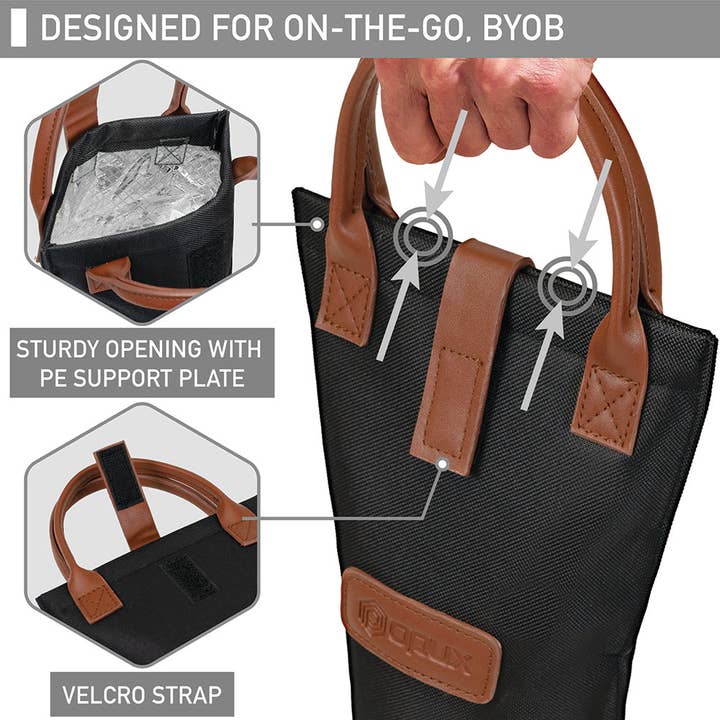 OPUX - Wholesale Wine tote - 1 Bottle Classic Wine Carrier Bag2