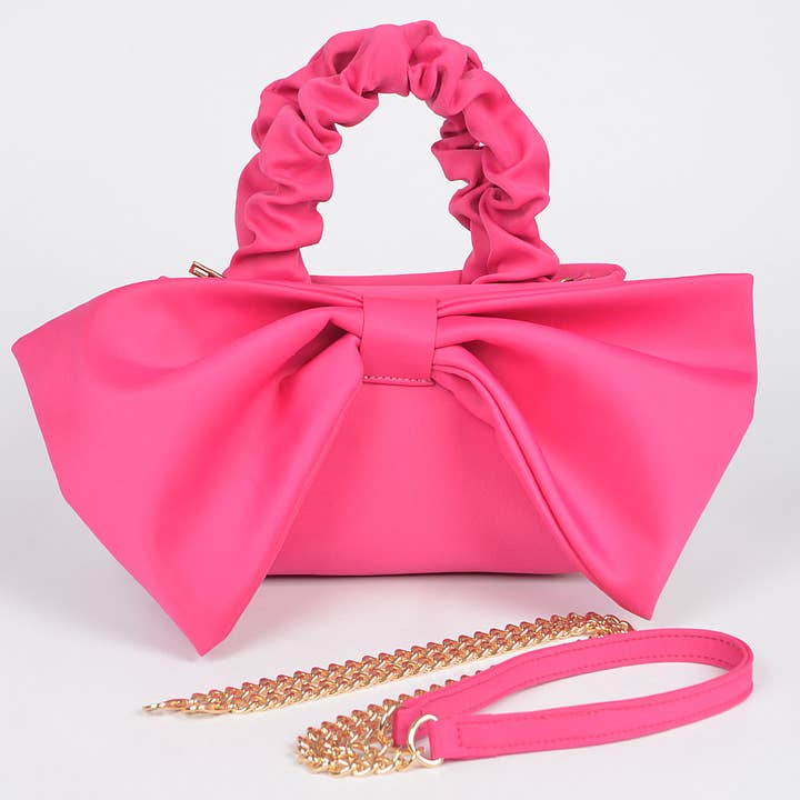 3AM BY H&D ACCESSORIES - Wholesale Top Handle Bag - Women's - Nylon Top Handle Bag with Bow Front Clutch