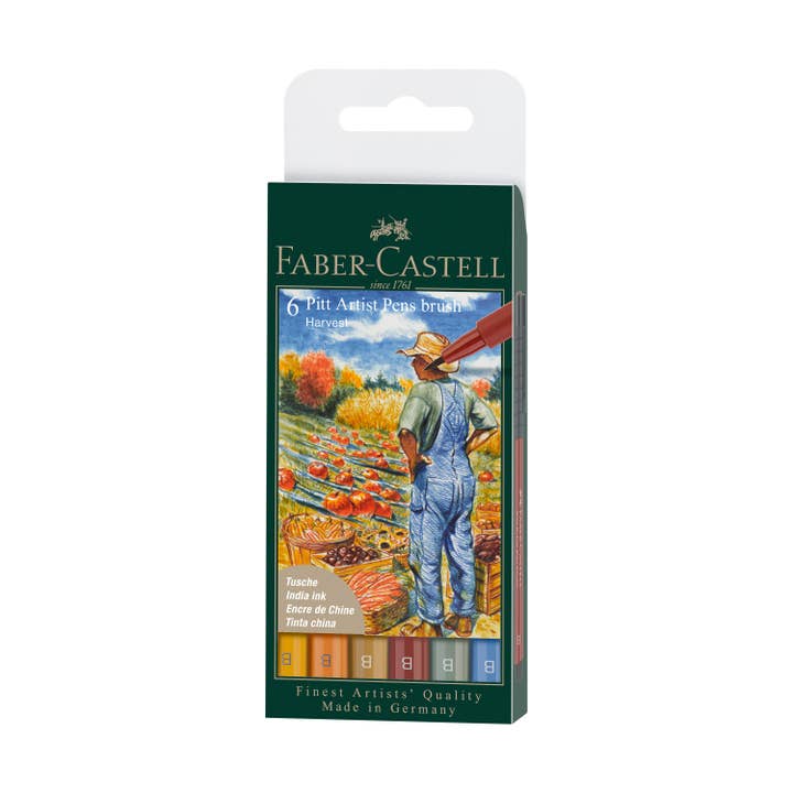 Pitt Artist Pen, Brush - Harvest Wallet of 6 for wholesale by Faber-Castell / Creativity for Kids
