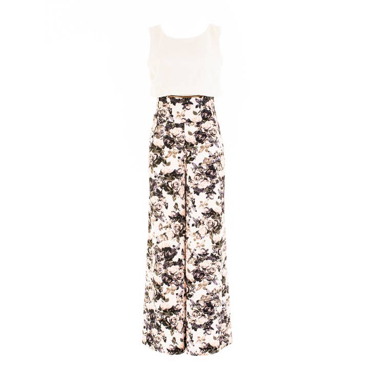 CaroLine London - Venta al por mayor Peto - Mujer - Mono blanco y flores1