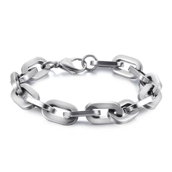 Chain Link Bracelet, Silver, Polished for wholesale by CHAIN SUPPLYY