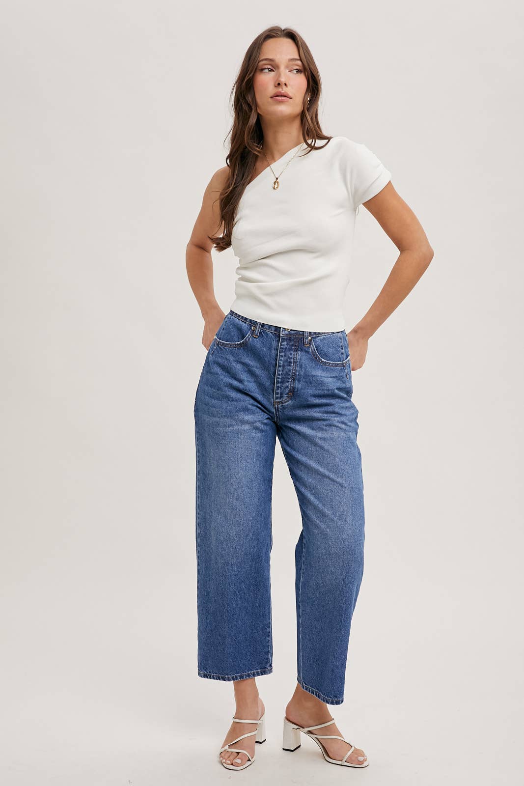 Bluivy - Wholesale Jeans - Women's - DENIM MID-RISE WIDE LEG CROPPED JEANS25