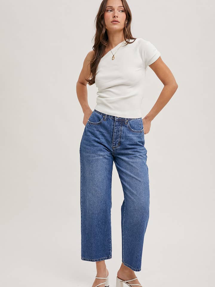 Bluivy - Wholesale Jeans - Women's - DENIM MID-RISE WIDE LEG CROPPED JEANS25