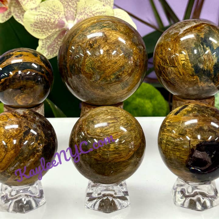 KayleeNYC - Vente Pierre et cristal de spiritualité - Lot de 6 sphères naturelles en cristal de pietersite, 1,8-1,8 kg2