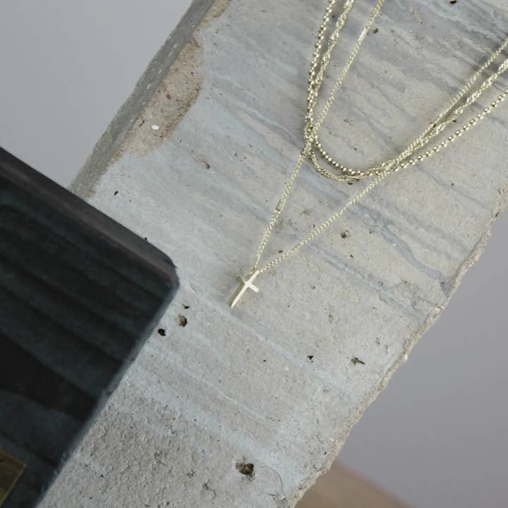 Dansk Copenhagen - Wholesale Pendant/Charm Necklace - Love Waterproof Short Pre-layered Cross Necklace 18K Gold Plating1