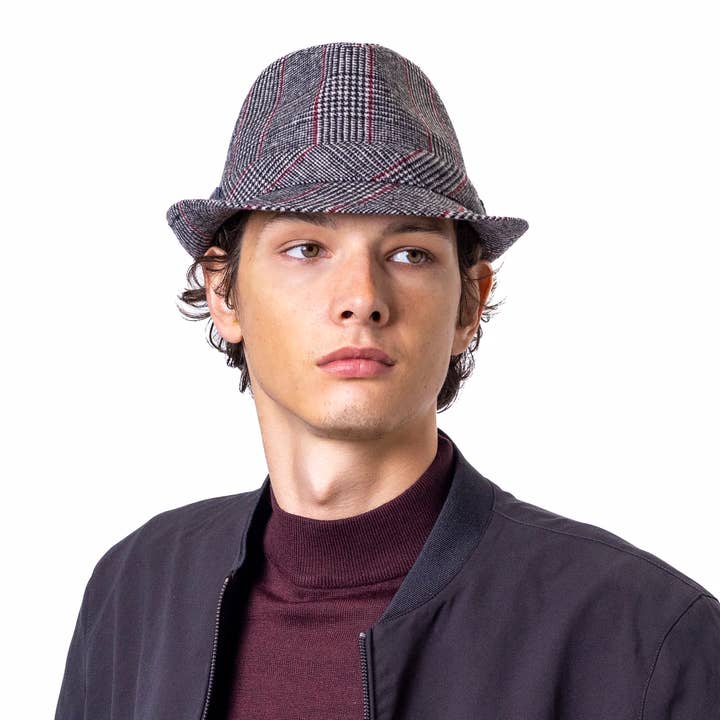 Heritage Traditions - Wholesale Fedora - Men's - Elwood Prince of Wales Check Tweed Trilby Hat