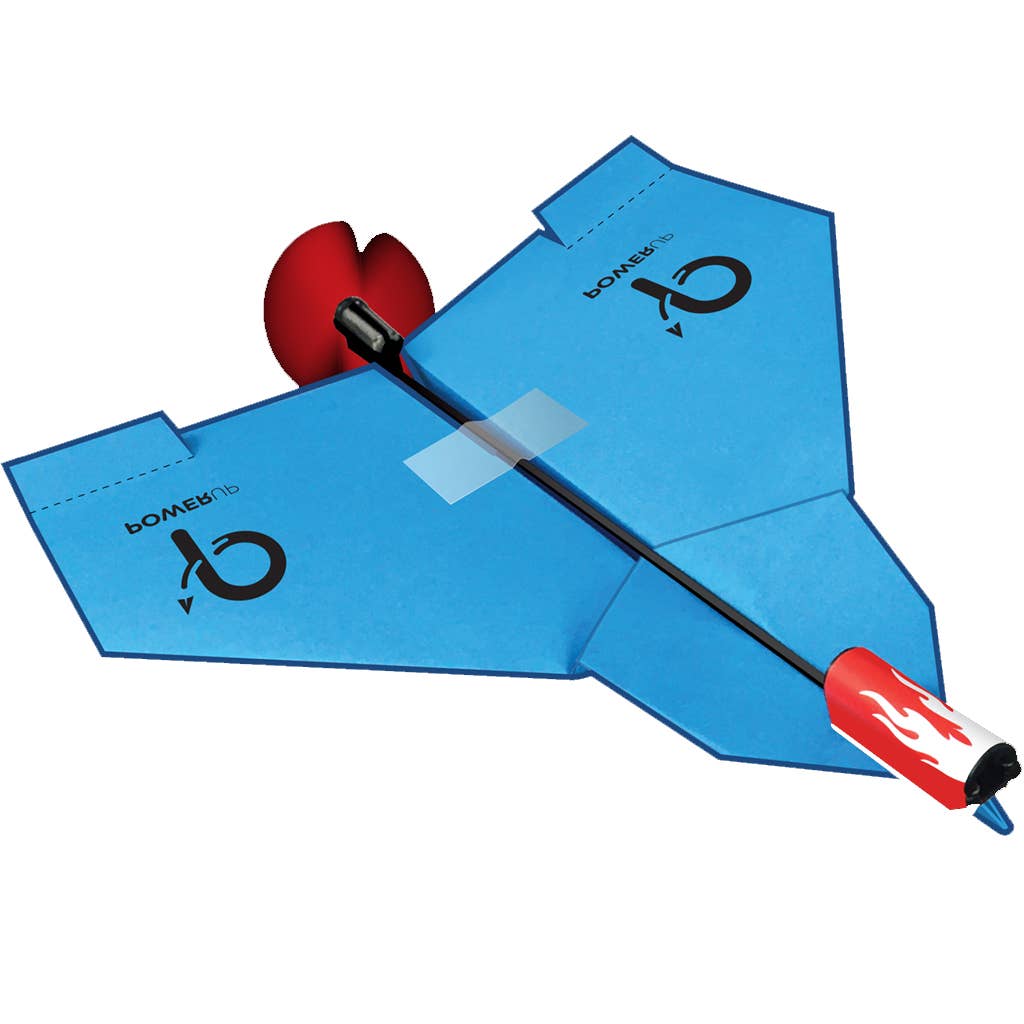 PowerUp Toys - Vendita all'ingrosso Aereo giocattolo - Bambini - PowerUp 2.0 Kit di Conversione per Aerei di Carta Elettrico - Blu - Ricarica10