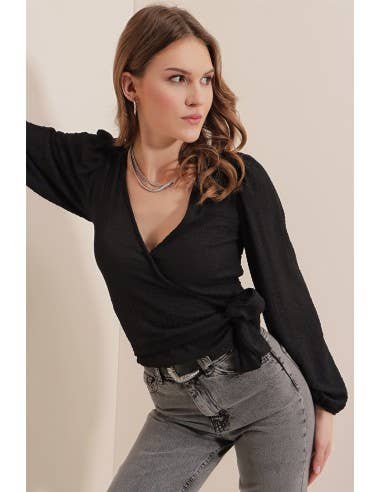 Mani Textile - Wholesale Blouse - Women's - Cache Coeur shirt - Black3