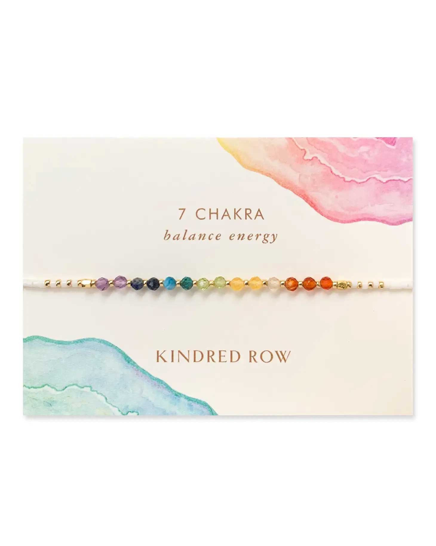 Kindred Row – Pulseira de missangas por atacado – Pulseira Empilhável de Pedras Naturais de Cura Chakra Arco-Íris, Branca