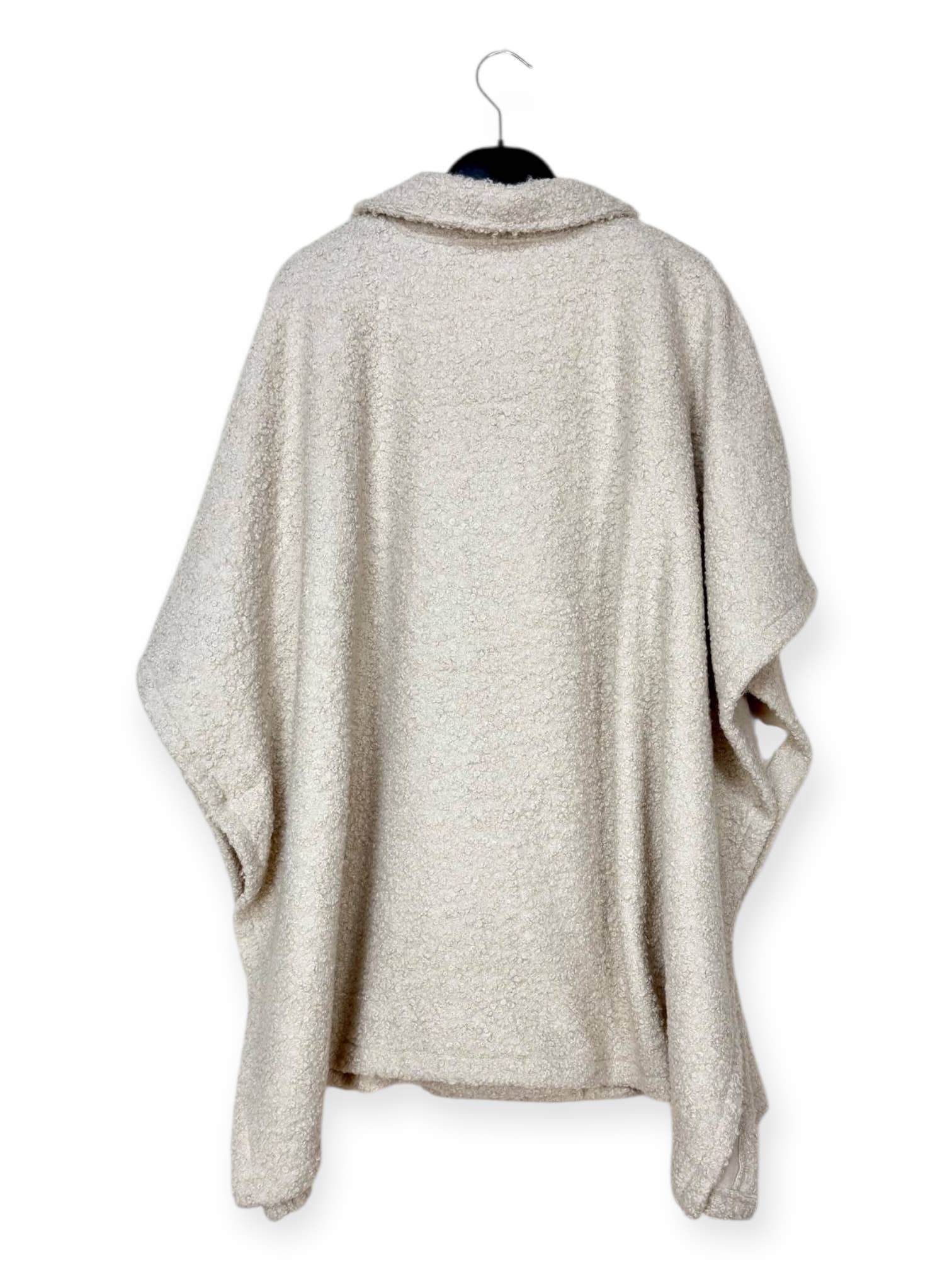 Lucky Nana - Wholesale Coat - Women's - AH 25101 - Double-Breasted Poncho Coat with Brooch5