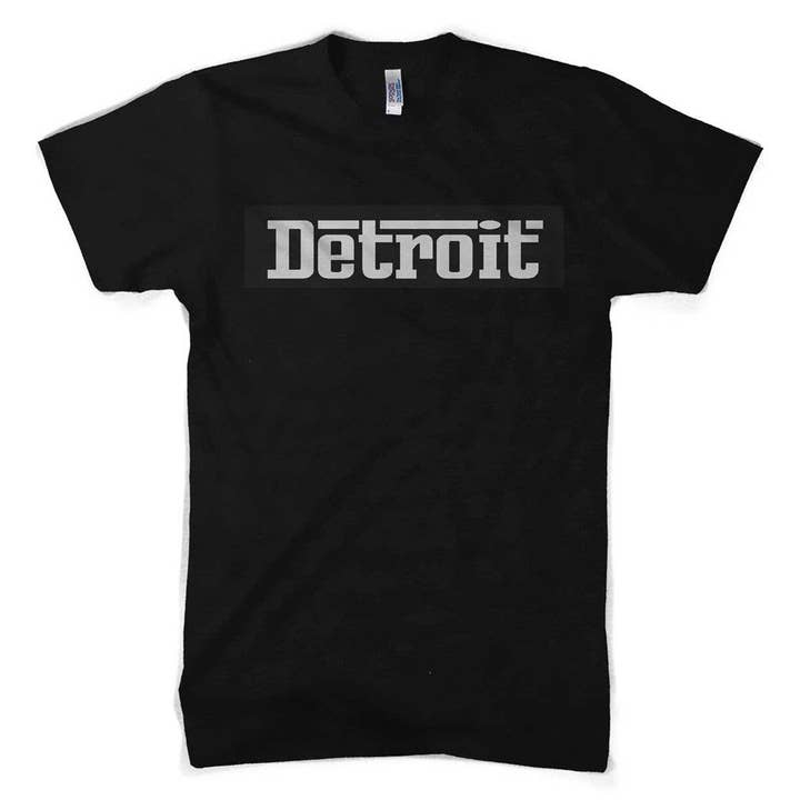 Camiseta Detroit Grigio para hombre (negra) para venta al por mayor de Detroit Shirt Co.