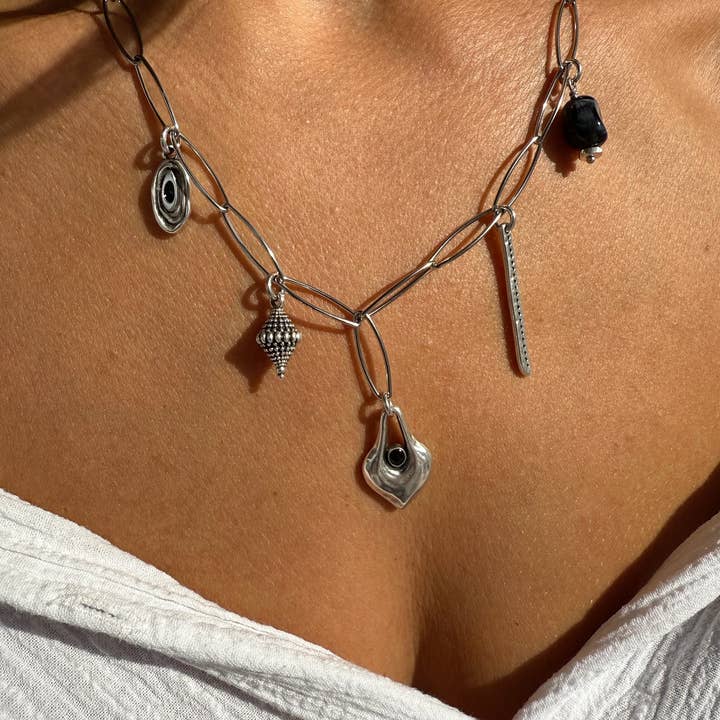 Christina Christi - Wholesale Pendant/Charm Necklace - Silver Stainless Steel Necklace with Charms – Handmade Moder2