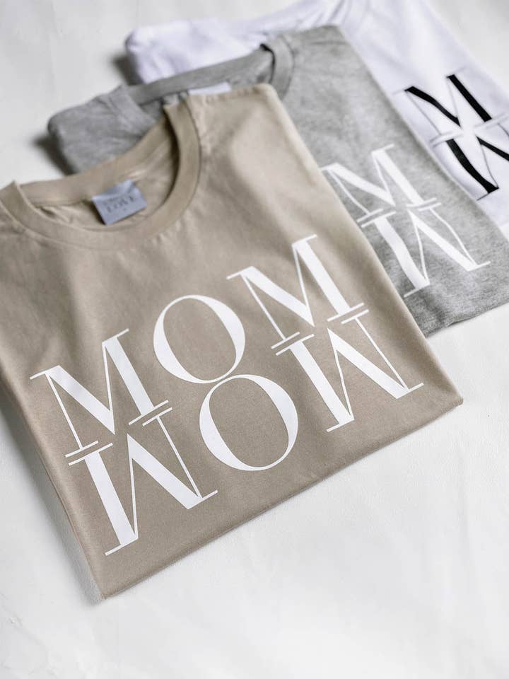 Mom Wow T-Shirt Pure White for wholesale on Faire1