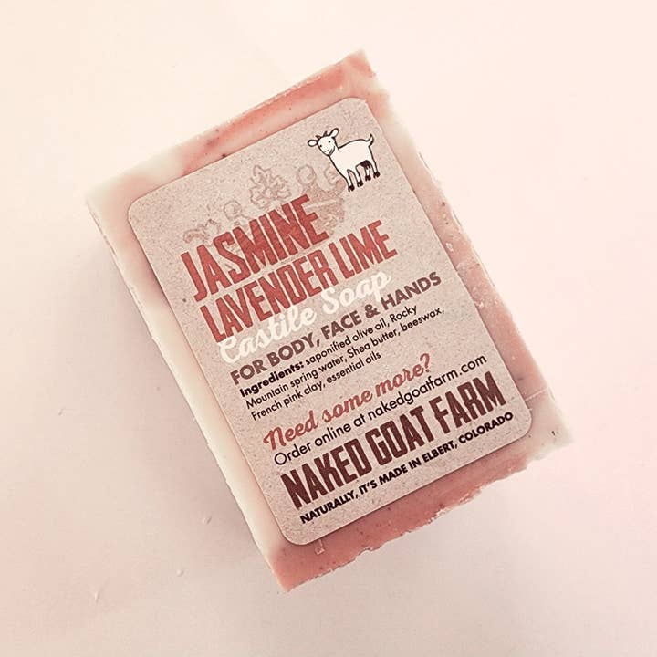 Castile Soap Jasmine Lavender Lime for wholesale by Naked Goat Farm Ltd.