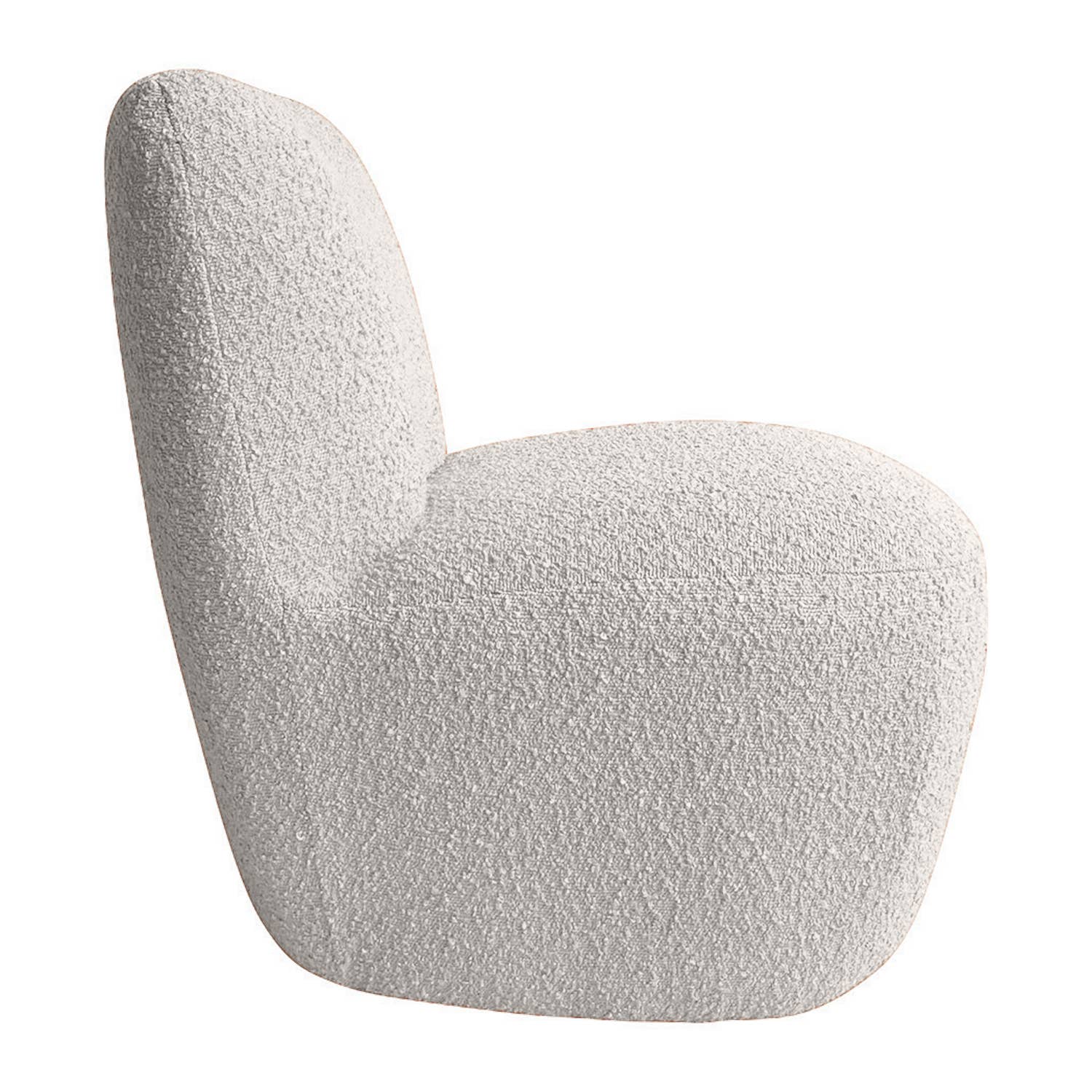 White Eve armchair in natural boucle fabric L58 D73 H71cm for wholesale on Faire3