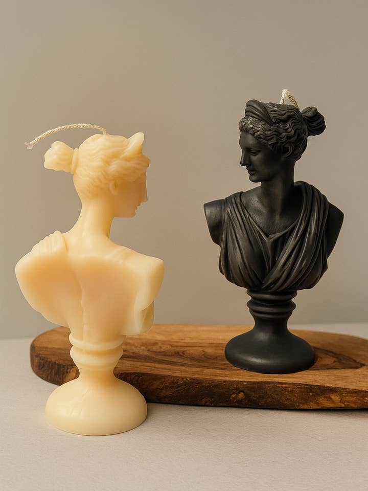 Artemis Bust Candle: Greek Goddess Soy Wax Sculpture for wholesale by Aroma Therapy Candle