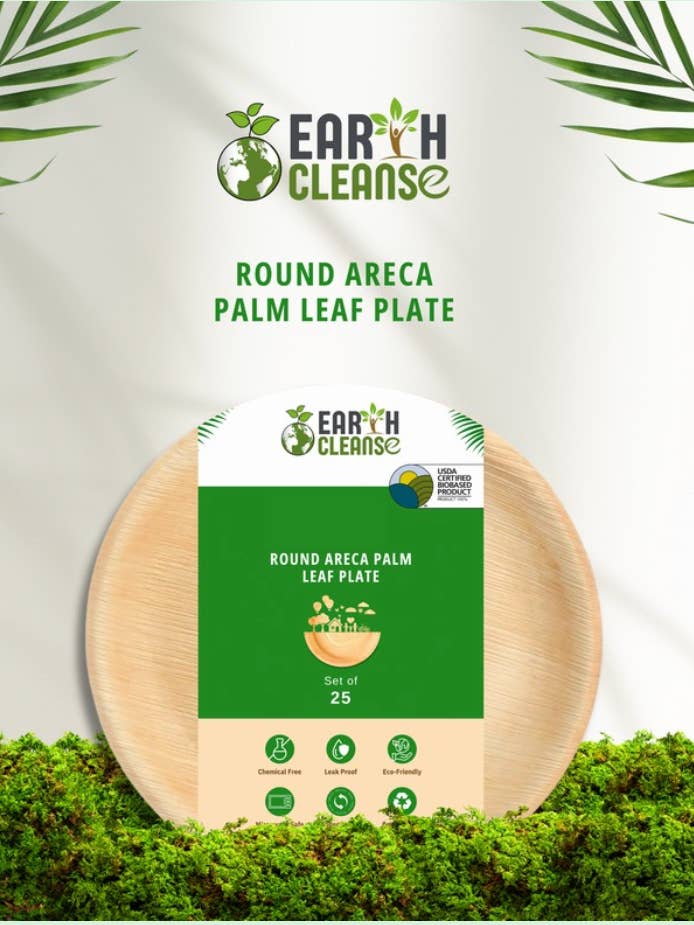 Palmbladstallrikar Runda 12", 200-pack för wholesale av Earth Cleanse