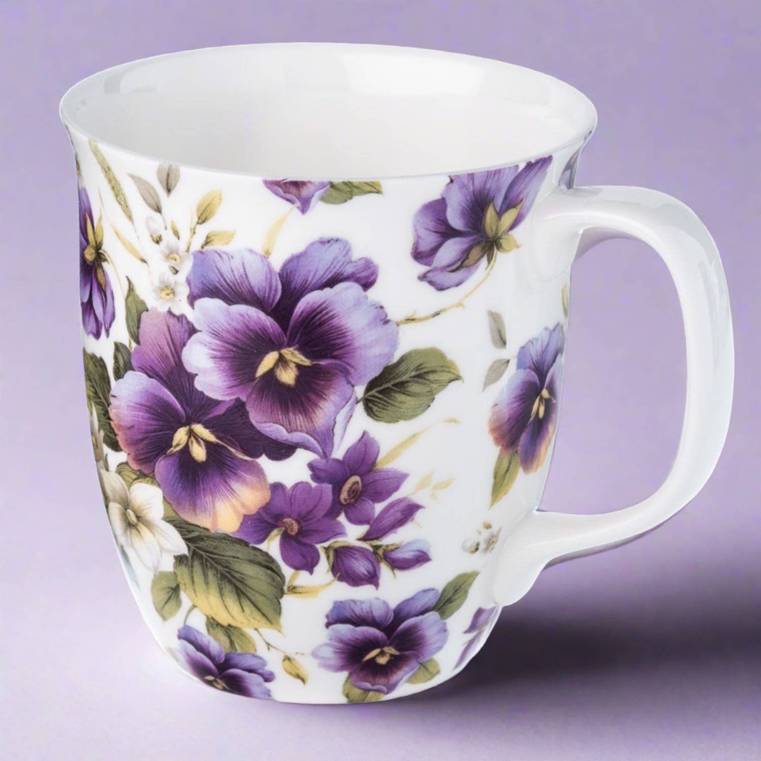 McIntosh Mugs - Wholesale Coffee Mug - Chintz 'Purple Pansies' Java Mug3
