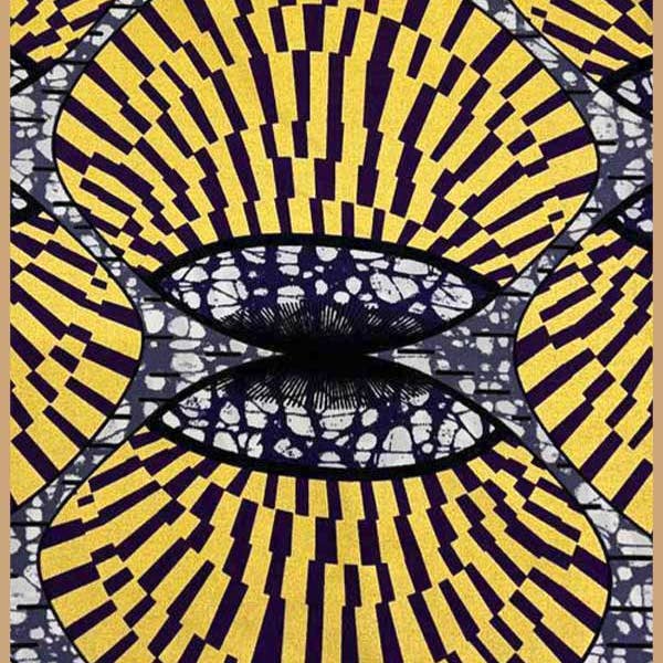 African Fabrics Inc - Wholesale Fabric - African Super Premium Gold Wax Print - Shimmering Delicacy1