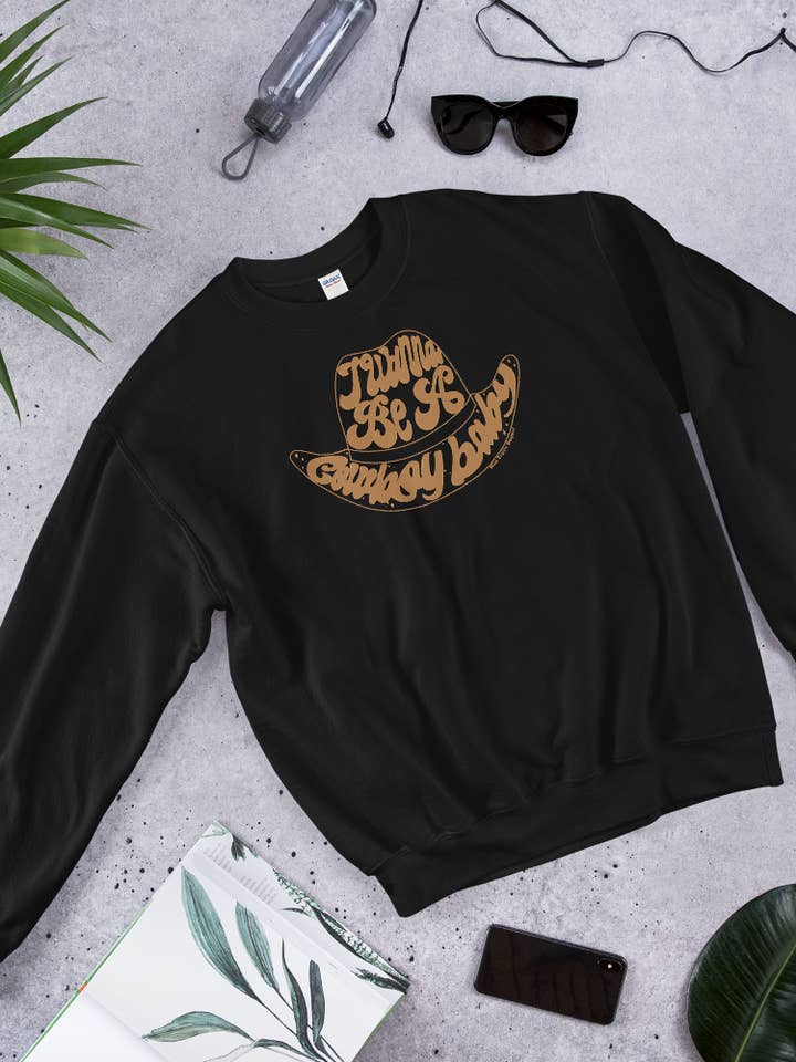 Wannbe Cowboy Crewneck for wholesale by Wild Prairie Outpost