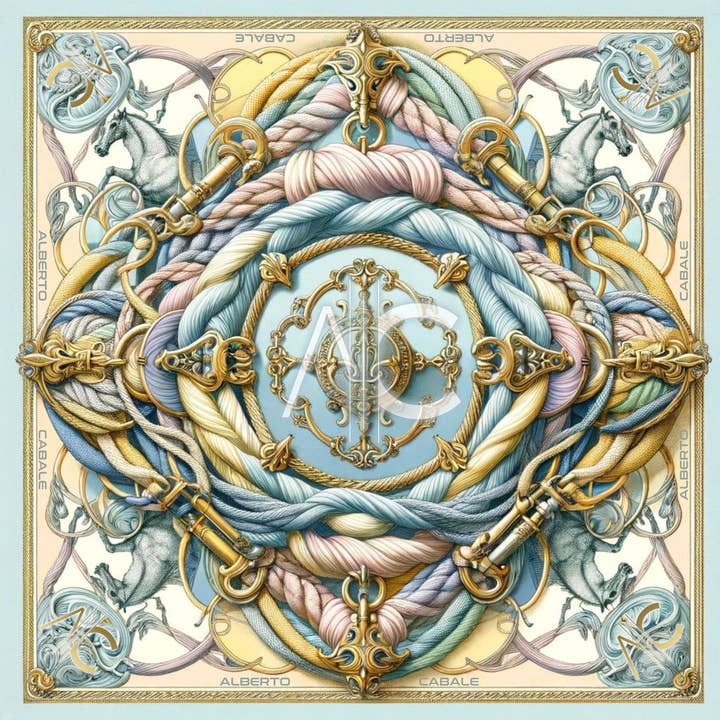 Spring Rope Zoé large silk square for wholesale by ALBERTO CABALE