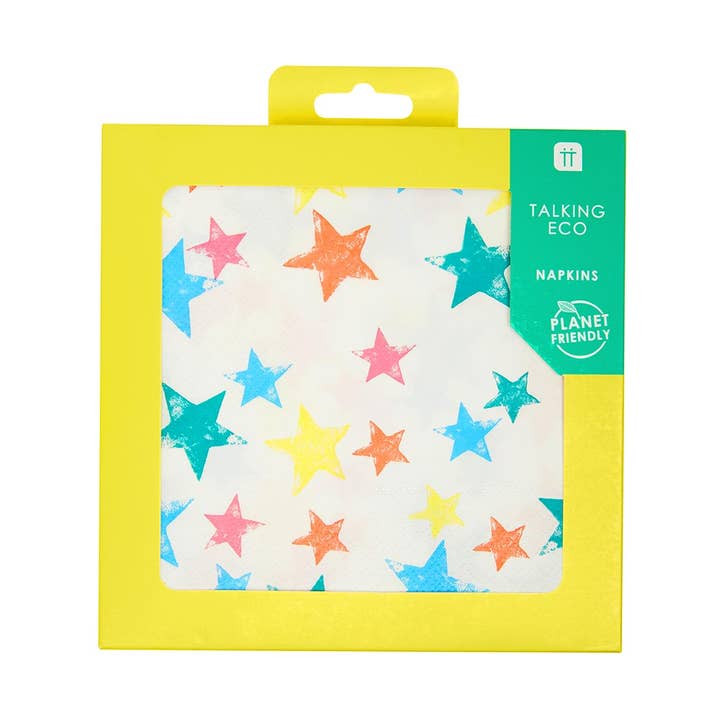 Födelsedagsglädje Regnbågsstjärna Pappersservetter - 20-pack för wholesale av Talking Tables EU