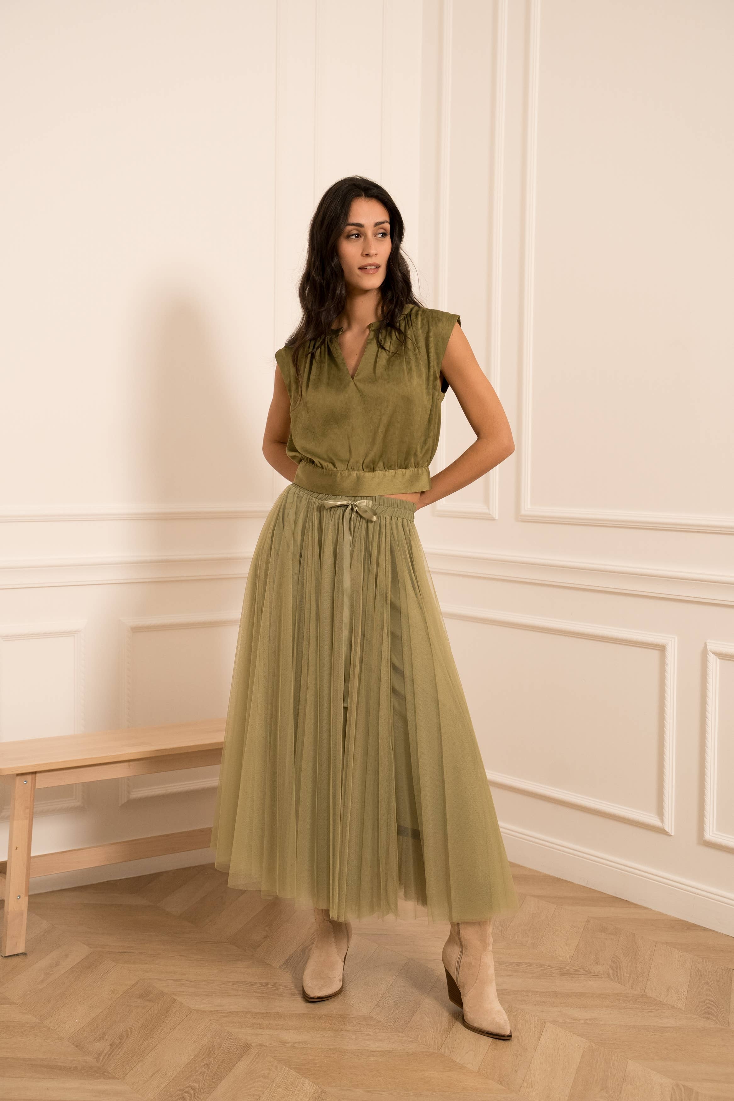 CHOKLATE PARIS - Vente Jupe – femme - Jupe longue Aria en tulle SS26 colors - CK0807748